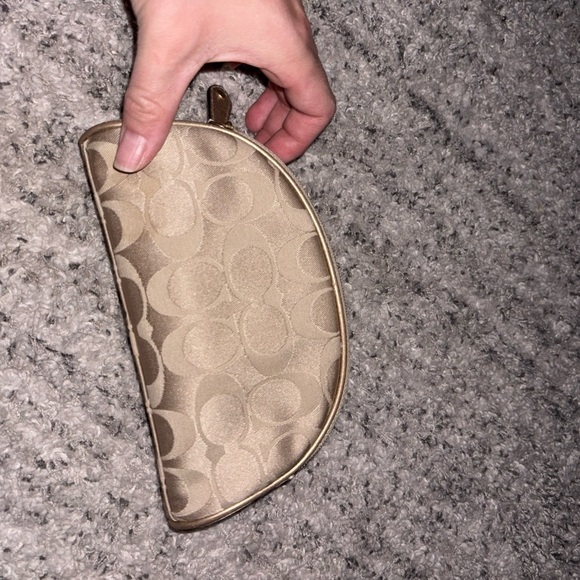 Coach Tan Monogram Pouch with zipper closure bag tag attached NWOT - Picture 6 of 6
